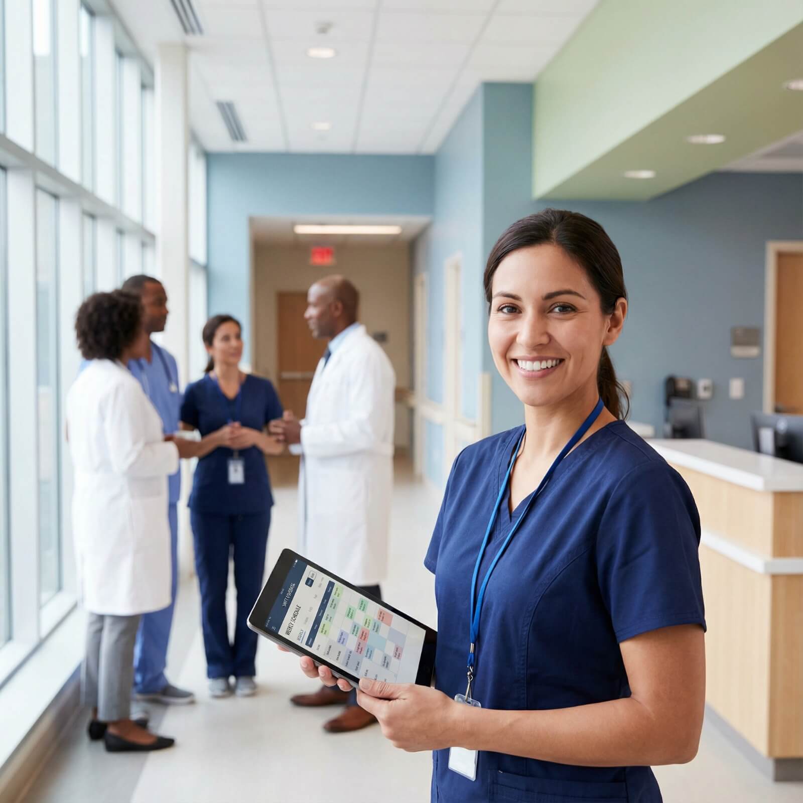 Healthcare professional on scrub